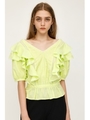 2WAY FRILL TUCK TOPS/YEL