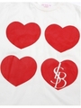 4 hearts big tee/WHITE