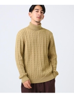 AIRLY CHOU CHOU ケーブル編みタートルネックニット/キャメル(041)