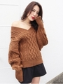 BACK TIE CABLE KNIT/BRN