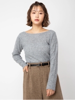 BACKオープンリブトップス/モクグレー