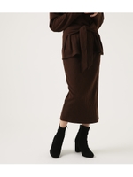 BLUSHED TIGHT MIDI SKIRT/D/BRN3