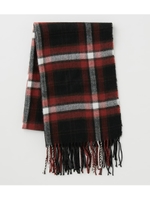 CHECK／STRIPE FRINGE MUFFLER/柄RED5