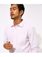 COTTON LINEN COOLMAX 3／4 SHIRT/柄PNK5