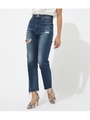CRASH DENIM SLIM STRAIGHT/BLU