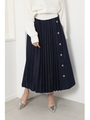 DENIM Pleats MIX J／W SK/BLU