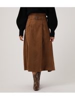 ECO LEATHER FLARE SKIRT/CAM
