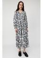 FROWER PRINTED JACQUARD ドレス/柄NVY5