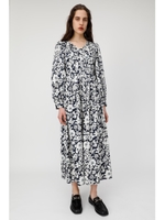 FROWER PRINTED JACQUARD ドレス/柄NVY5