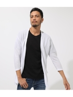 GARTER KNITTING CARDIGAN/WHT