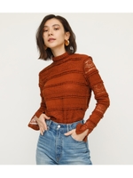LACE STAND TOPS/BRN