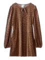 LEOPARD PUFF SLEEVE DRESS/ブラウン
