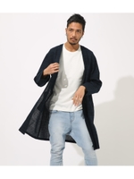 LINEN LONG TOPPER/柄NVY5