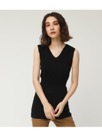 MILANO RIB V／N TOPS/BLK