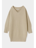 MIX COLOR VN LONG ニット/L/BEG1