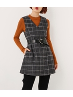 PEGGY CHECK FRONT BUTTON OP/M/GRY7