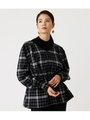 PEPLUM CHECK BLOUSE/柄BLK5