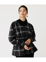 PEPLUM CHECK BLOUSE/柄BLK5