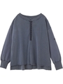 PIGMENT DYE HENLEY TOP/ネイビー