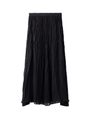 PLEATED CHIFFON LONG SKIRT/ブラック