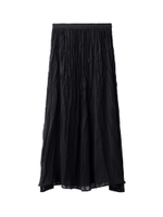 PLEATED CHIFFON LONG SKIRT/ブラック
