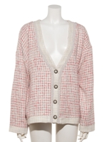 Petal Tweed Cardigan/PINK