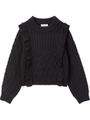 RUFFLE KNIT TOP/ブラック