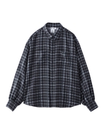 SHEER PLAID SHIRT/ブラック