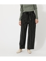 STRIPE EASY WIDE PANTS/柄BLK5