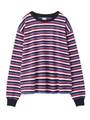 STRIPED L/S TEE/ブラック