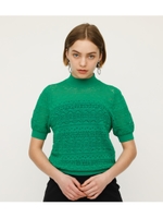 SUMMER KNIT LACE TOPS/GRN