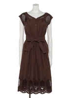 ShabbyエンブロイダリーOP/チョコレートブラウン