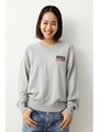 USA FLAG Vネックニットトップス/T.GRY