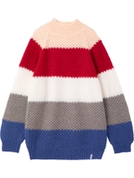 WIDE STRIPED HIGH NECK KNIT TOP/マルチ