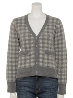 WOMENS CHECK CARDIGAN/Gray