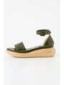 WOOD WEDGE SANDAL/KHA