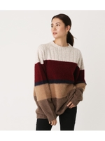 YARN COLOR BORDER KNIT/柄BEG5