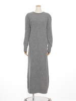 [BED&BREAKFAST]Slik Nep Wool Knit ドレス/GRAYmix
