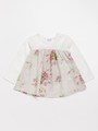 [ベビー]ローズレースプリント長袖Tシャツ/ベージュ
