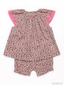 [ベビー・セット商品]notsobig リバティプリント半袖チュニックパンツセット/レッド