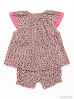 [ベビー・セット商品]notsobig リバティプリント半袖チュニックパンツセット/レッド