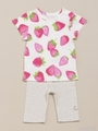 [ベビー・セット商品]ラージストロベリープリント上下セット/ピンク