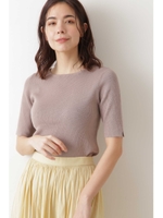 [洗える]オーガニックコットンベーシックニット リブ/モカブラウン(050)