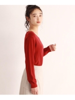 [洗える・26(S)/52(LL)WEB限定サイズ]Vネックニット/ボルドー(064)