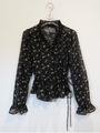 rose cache-coeur blouse/black