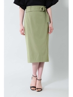 《B ability》ハイウエストベルト付タイトスカート/薄グリーン(130)