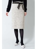 《B ability》ヘリンボーンジャージセットアップスカート/ホワイトヘリンボーン1(031)