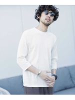 《WEB限定》7COLORS　ミックスニット７分袖/ホワイト(030)