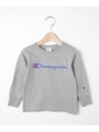 【100-140cm】Champion ロゴ入りプルオーバー/ライトグレー(011)