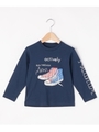 【160cm】スニーカープリントロングTシャツ/ダークネイビー(094)